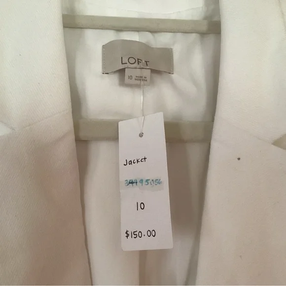 LinenWhite Blazer Brand New. 70% cotton 28% linen 2% spandex. Machine washable - Picture 4 of 4